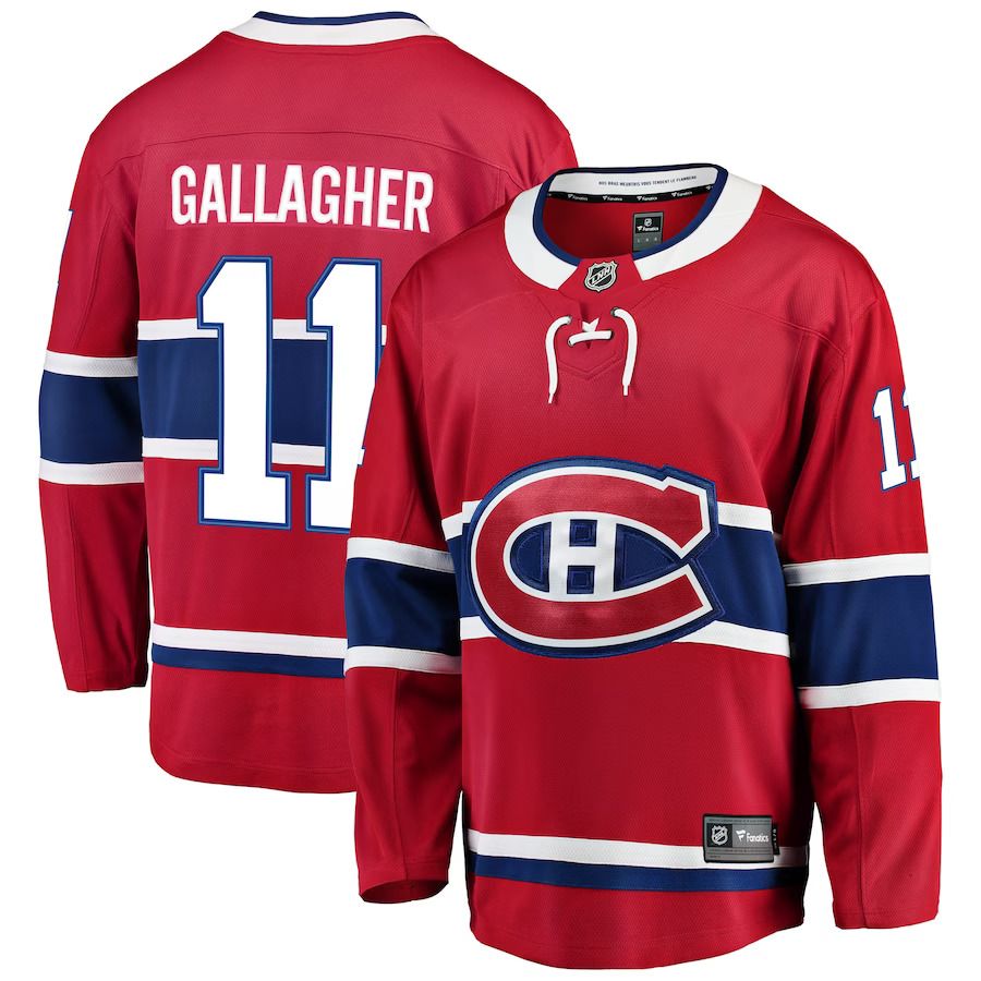 Men Montreal Canadiens 11 Brendan Gallagher Fanatics Branded Red Breakaway Player NHL Jersey